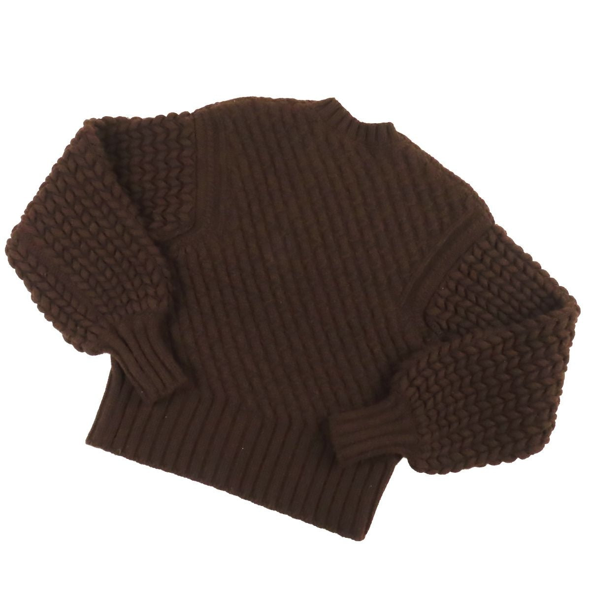 Hermes Knit Brown Cashmere Wool Allan Pattern Top Sweater 34 — view 2