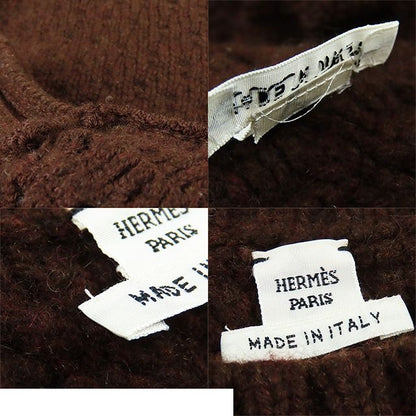 Hermes Knit Brown Cashmere Wool Allan Pattern Top Sweater 34 — view 8