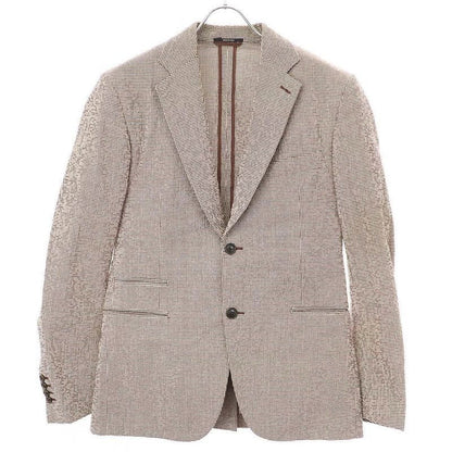Hermes 18 SS Checked Seersucker Tailored Jacket Brown 46