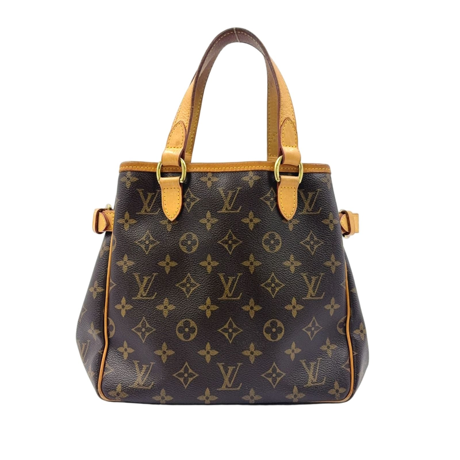 Louis Vuitton Batignolles Monogram Leather Brown Handbag Gold