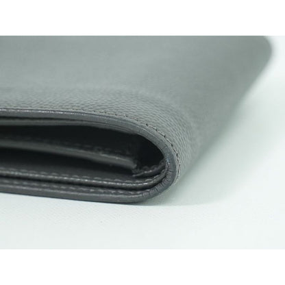 Saint Laurent Leather Fold Wallet Compact Gray — view 7