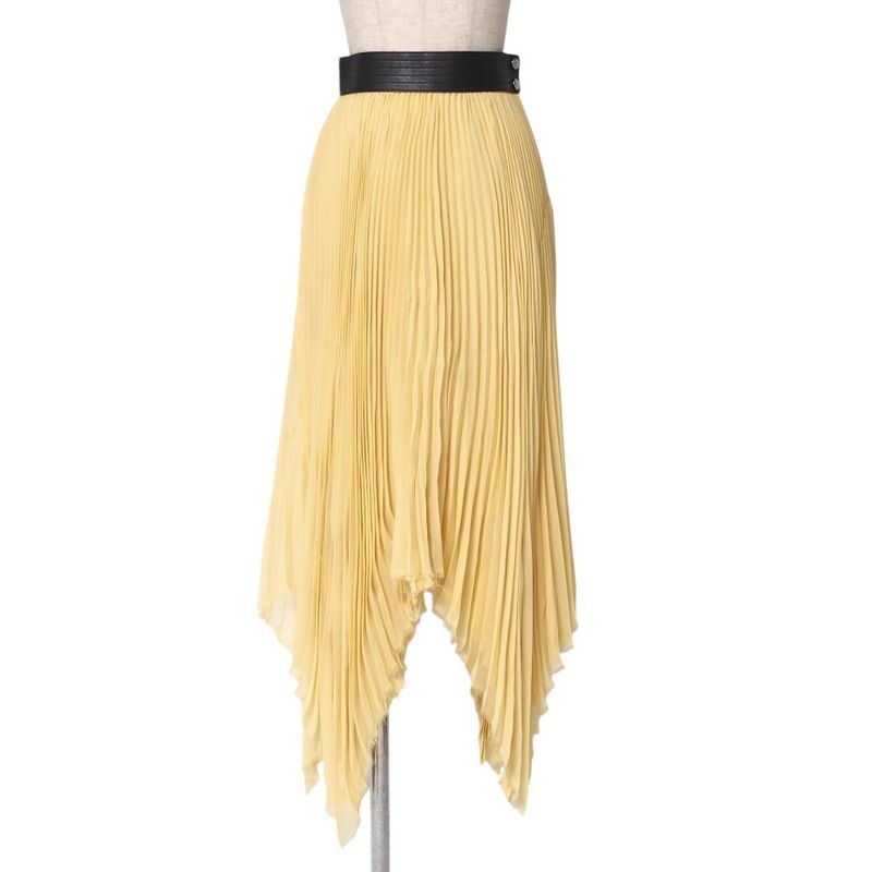Loewe Long Skirt Size 34 Pleated Chiffon Cut Off Anagram Logo