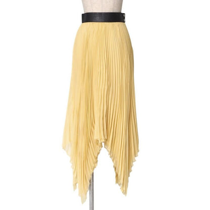 Loewe Long Skirt Size 34 Pleated Chiffon Cut Off Anagram Logo