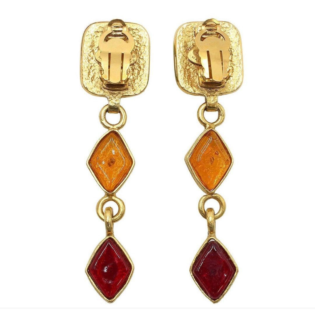 Chanel CC Logo Gripois Swing Earrings — view 3