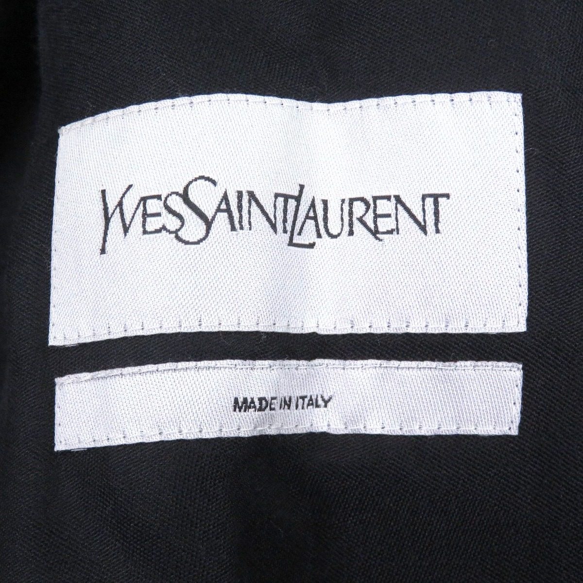 Saint Laurent Yves Stefano Pilati Era Lining Big YSL Embroidery Jacket Black 44 — view 6