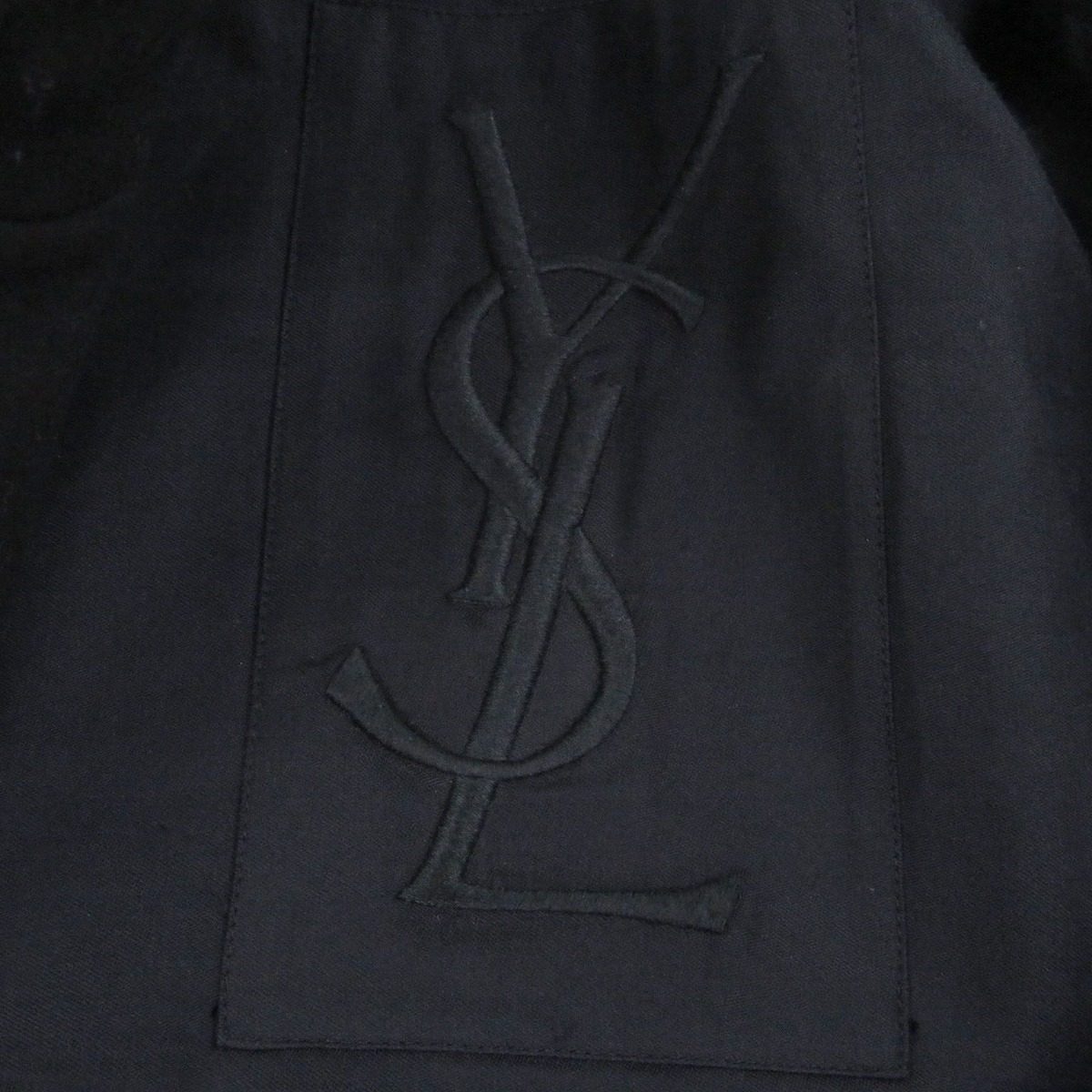 Saint Laurent Yves Stefano Pilati Era Lining Big YSL Embroidery Jacket Black 44 — view 7