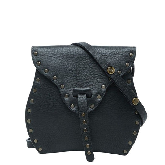 Celine Studded Crossbody Mini Shoulder Bag Pochette Black Leather