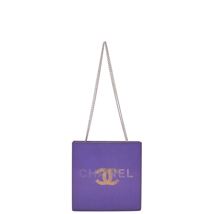 Chanel Shoulder Bag Coco Mark Logo Hologram Purple Silver Hardware Women's Bag