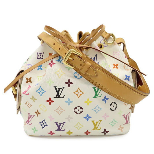 Louis Vuitton Monogram Multicolor Petit Noe Shoulder Bag Drawstring Blanc White