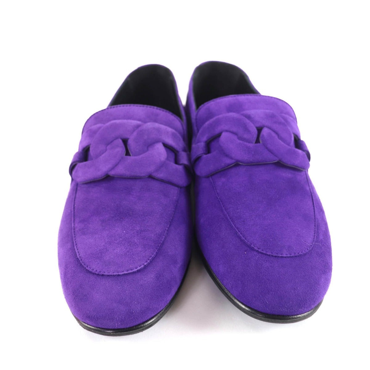 Hermes Suede Leather Honest Moccasins Loafers Purple 36 Boxes — view 4