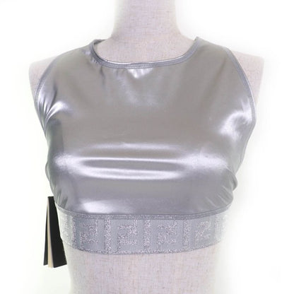 Fendi Faf 119 Zucca Pattern FF Logo Tank Top Silver 40