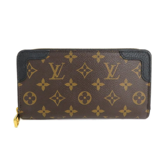 Louis Vuitton Zippy Wallet Monogram Retiro Noir Black Round