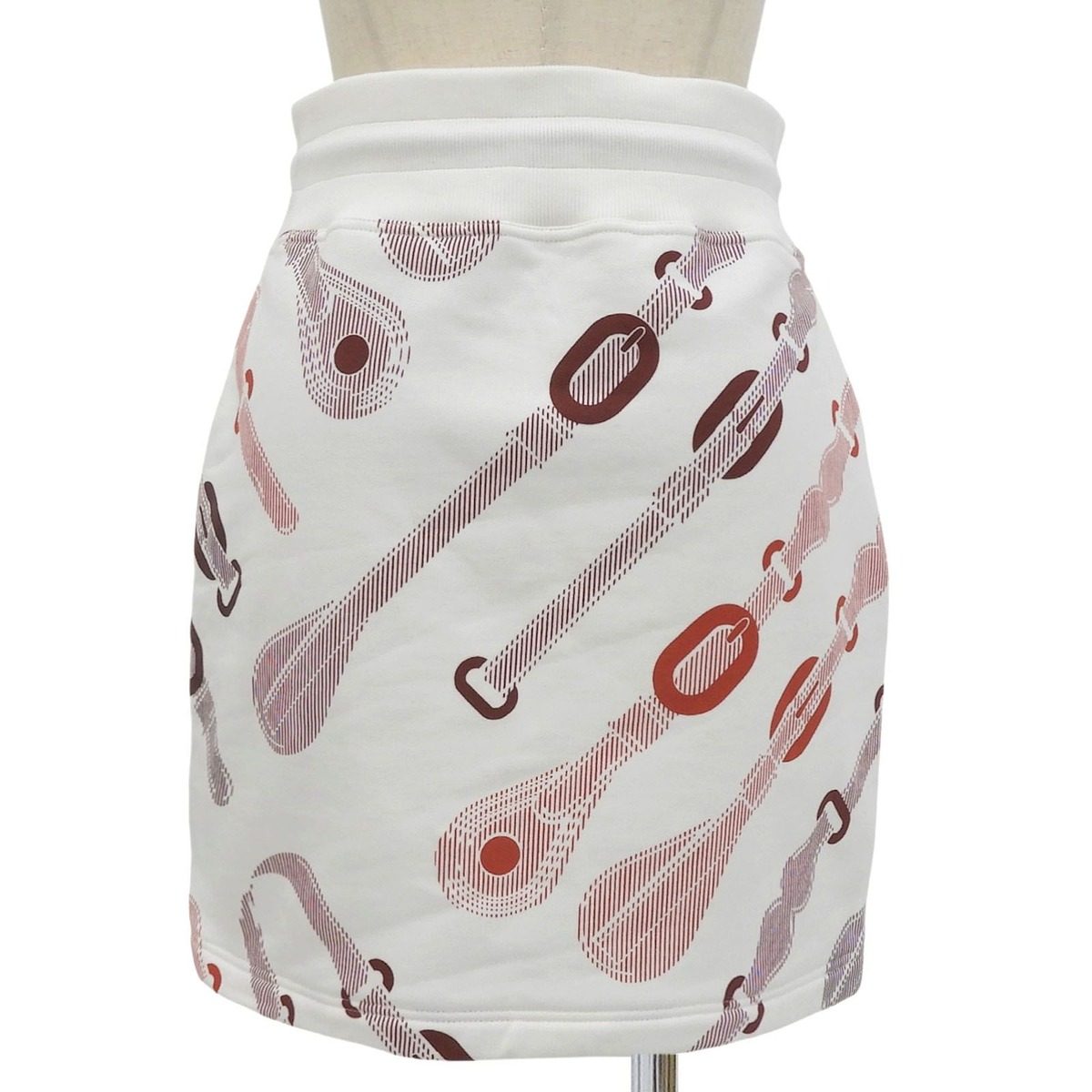 Hermes Made Coaching Remix Cotton Blanc Naturel Mini Skirt with Drawstring 36 — view 2