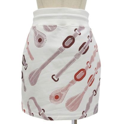 Hermes Made Coaching Remix Cotton Blanc Naturel Mini Skirt with Drawstring 36 — view 2