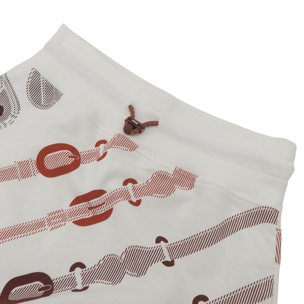 Hermes Made Coaching Remix Cotton Blanc Naturel Mini Skirt with Drawstring 36 — view 3