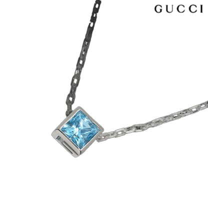 Gucci Cube Blue Topaz Necklace 38 cm 18k WG White Gold