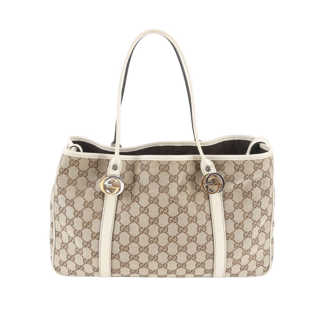 Gucci GG Canvas Twins Leather Tote Shoulder Hand