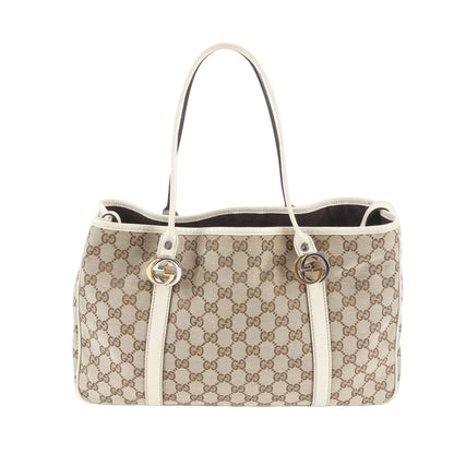 Gucci GG Canvas Twins Leather Tote Shoulder Hand