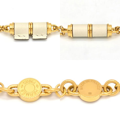 Hermes Charnières PM Necklace Swift Leather Gold-tone Metal Length 405cm