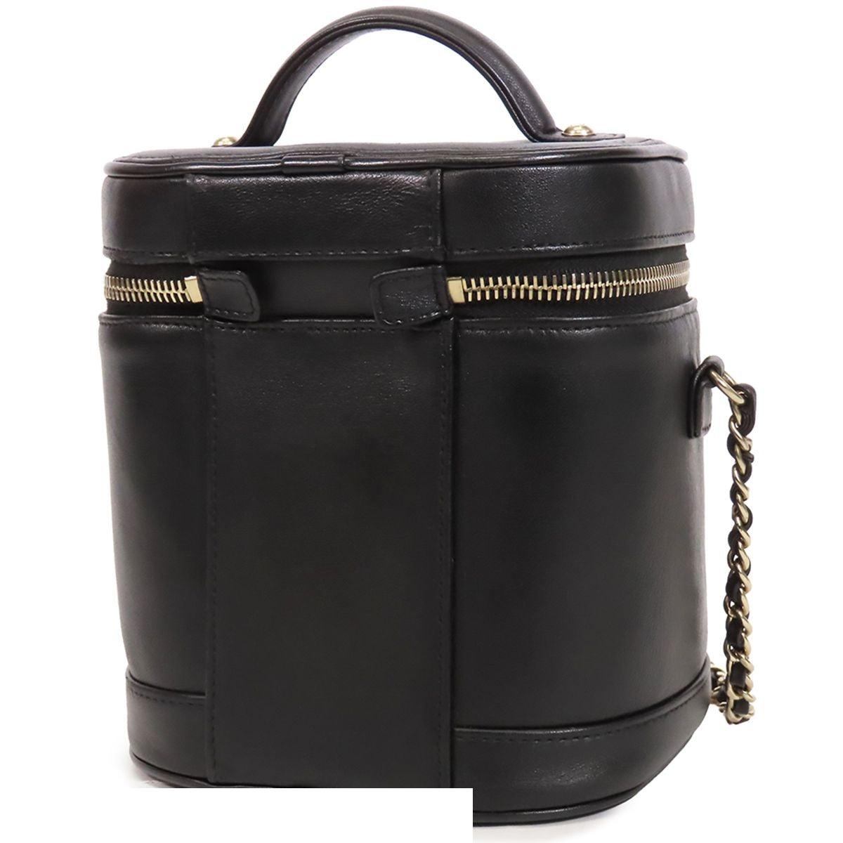 Chanel Vanity Black Gold Lambskin 2-Way Chain CC Logo Shoulder Bag — view 2