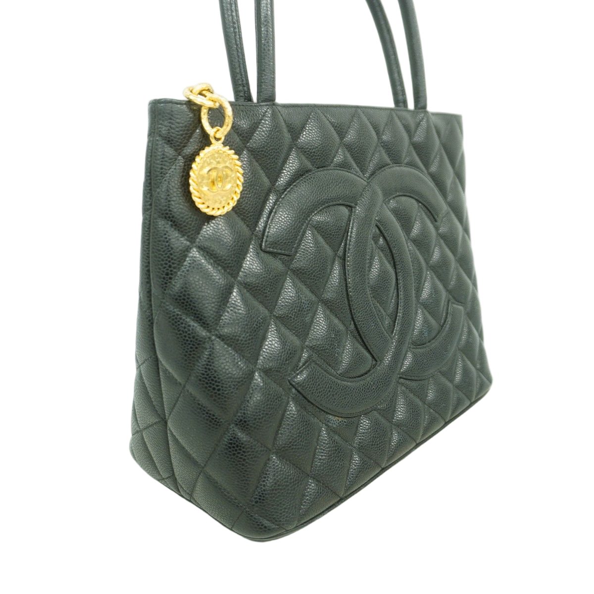 Chanel Tote Medallion Caviar Leather Black Gold — view 2