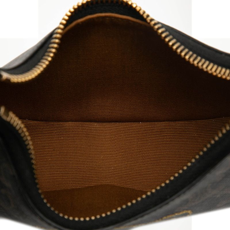 Celine Triomphe Mini Handbag Shoulder Bag Brown PVC Leather Women Celine