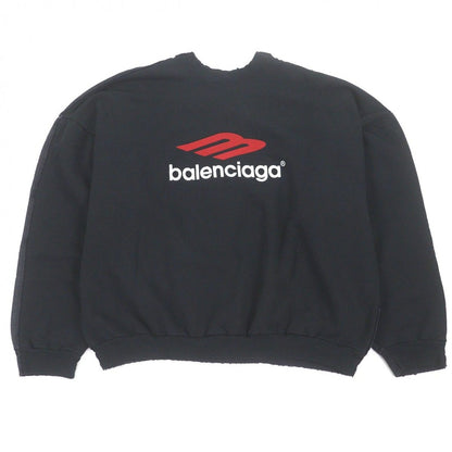 Balenciaga Double Front Crew Tape Logo Distressed Oversize Sweatshirt Trainer — view 3