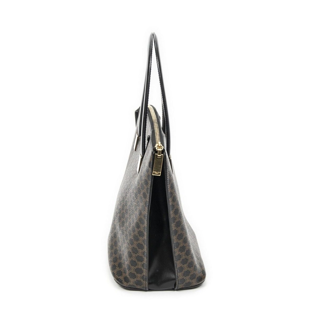 Celine Zip Top Handle Black Brown Macadam Canvas — view 3