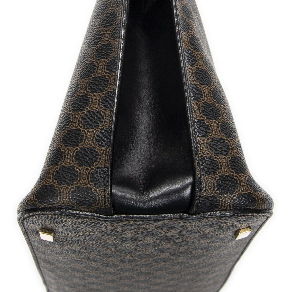 Celine Zip Top Handle Black Brown Macadam Canvas — view 8