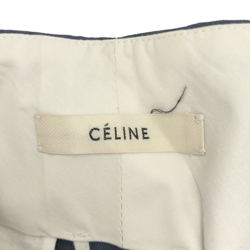 Celine by Phoebe Philo Linen Rayon Belted Wide Pants 2 1t17 7630 Blue 36