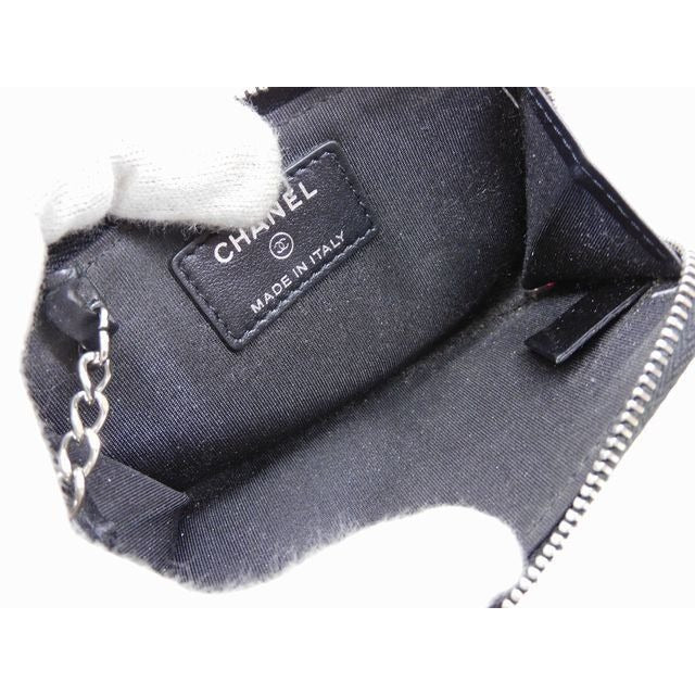 Chanel Camellia Leather Coin Purse with Key Ring Some Parts Are — view 5