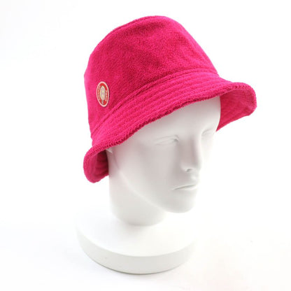 Hermes Davis Hat 100% Cotton Pile Bucket Hat With Logo Patch Shocking Pink 57