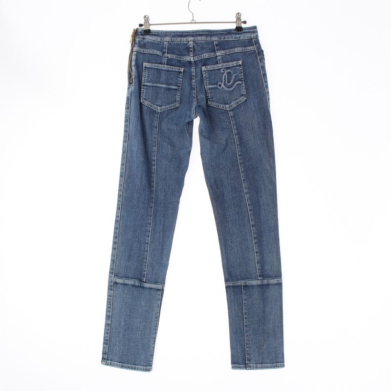 Louis Vuitton Side Zip Design Stretch Denim Pants Bottoms Blue 38