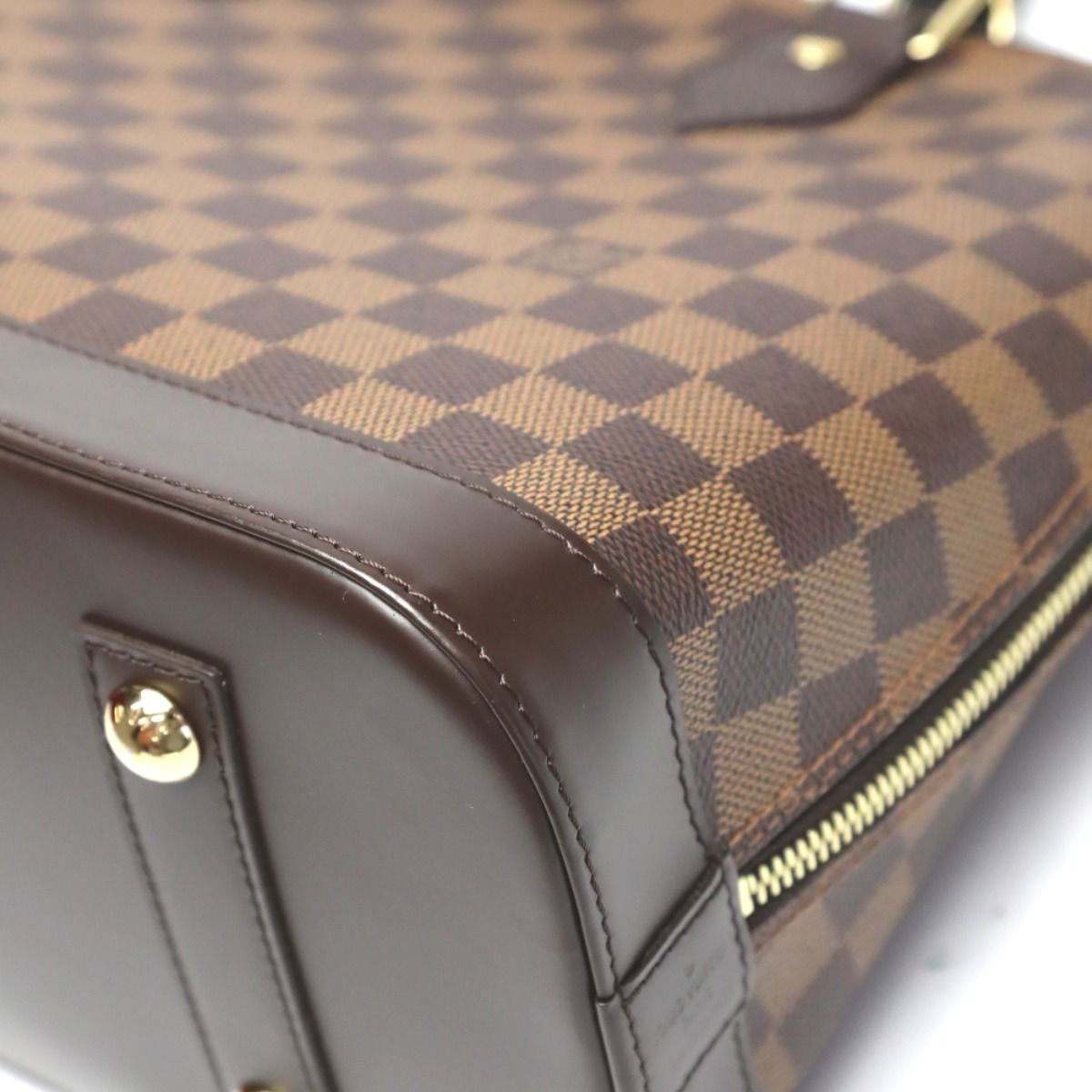 Louis Vuitton Damier 2-Way Alma PM Handbag Brown