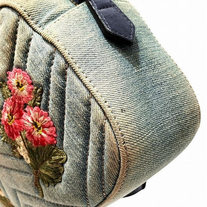 Gucci GG Marmont 447632 Denim Embroidered Bag Shoulder Bag Women