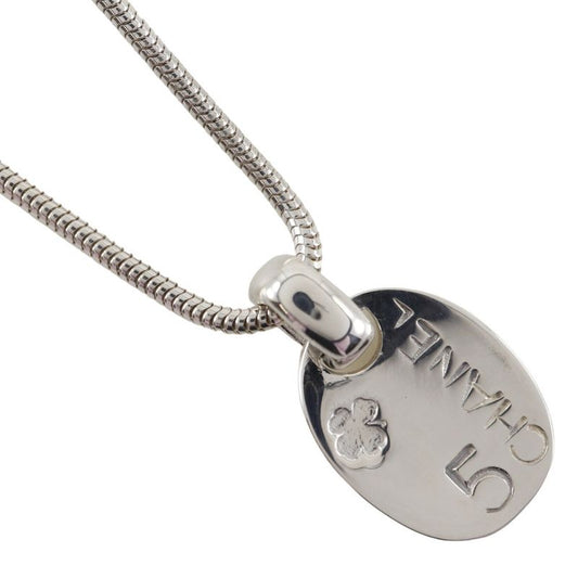 Chanel Icon NO.5 Clover Snake Chain Silver 925 Ladies 12.1g Necklace
