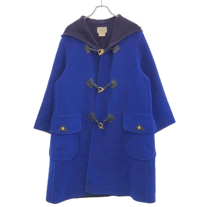 Hermes Glenan Wool Cashmere Duffel Coat Blue 38