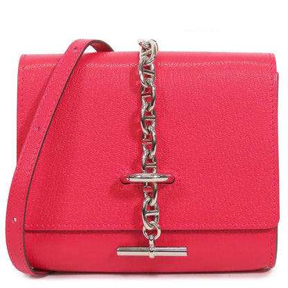 Hermes Chaine D'ancre Compact Rose Silver Chevre Bifold Wallet Shoulder Bag