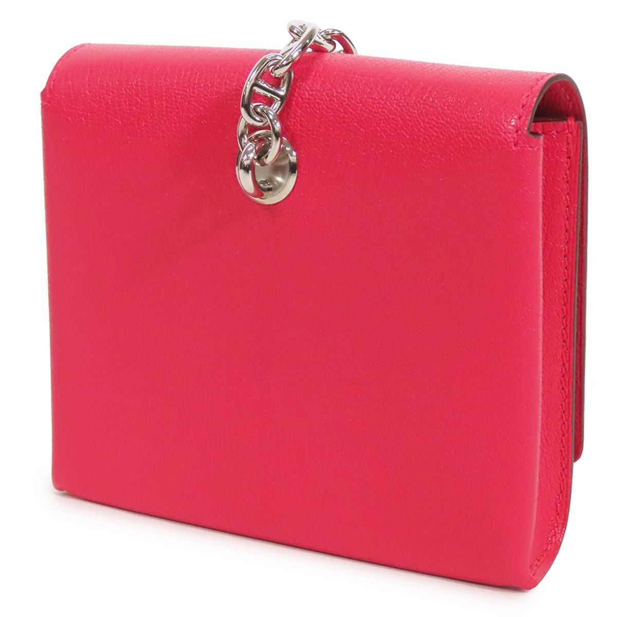 Hermes Chaine D'ancre Compact Rose Silver Chevre Bifold Wallet Shoulder Bag — view 2