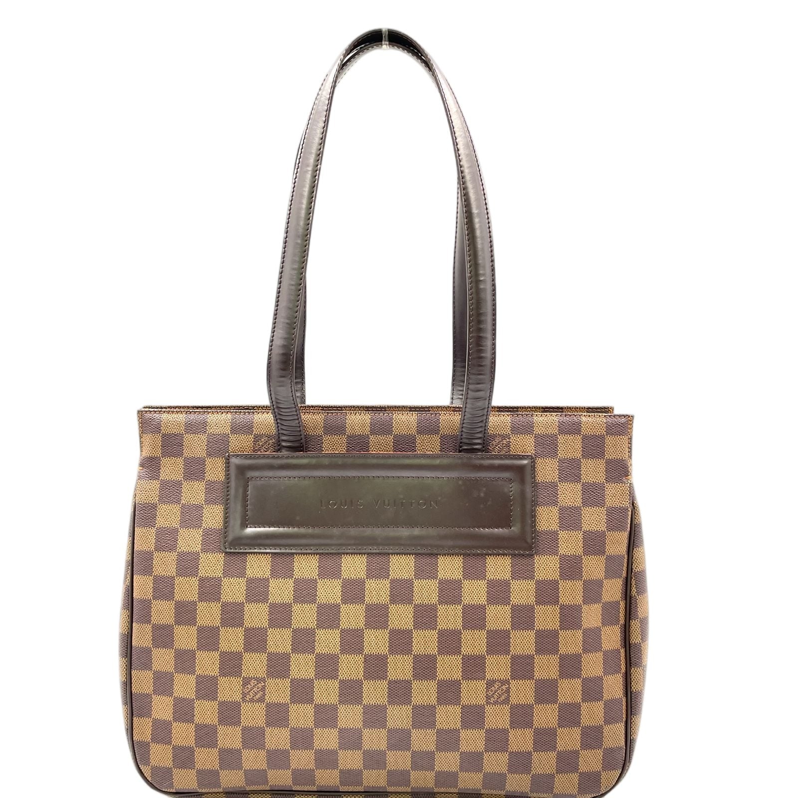 Louis Vuitton Parioli PM Damier Ebene Leather Brown Tote Gold