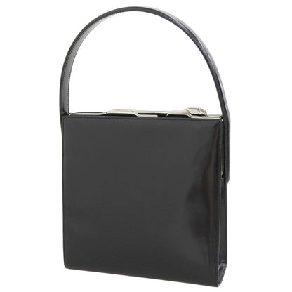 Cartier 90's Vintage Rare Item Panther Hardware Box Calf Leather Handbag Gusset