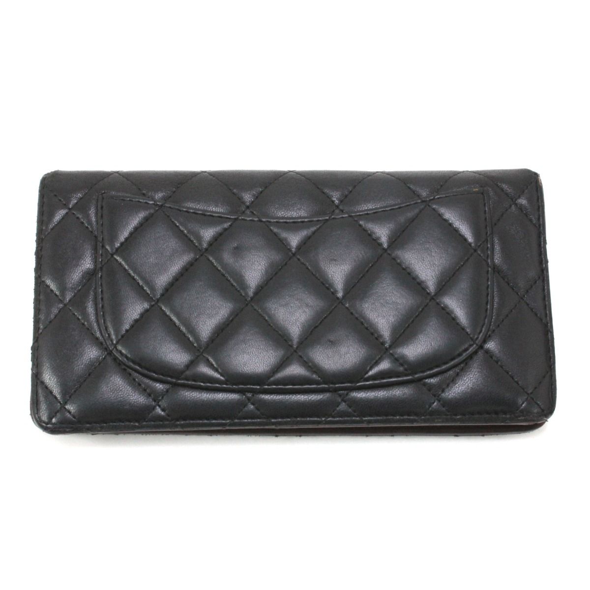 Chanel Cocomark Matelasse Bifold Long Wallet Black