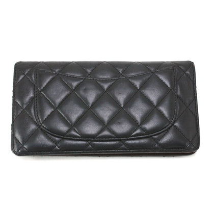 Chanel Cocomark Matelasse Bifold Long Wallet Black