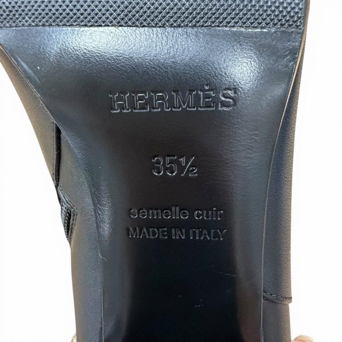 Hermes Saint Germain Silver Kelly Buckle Side Zip Leather Short Boots Black — view 13