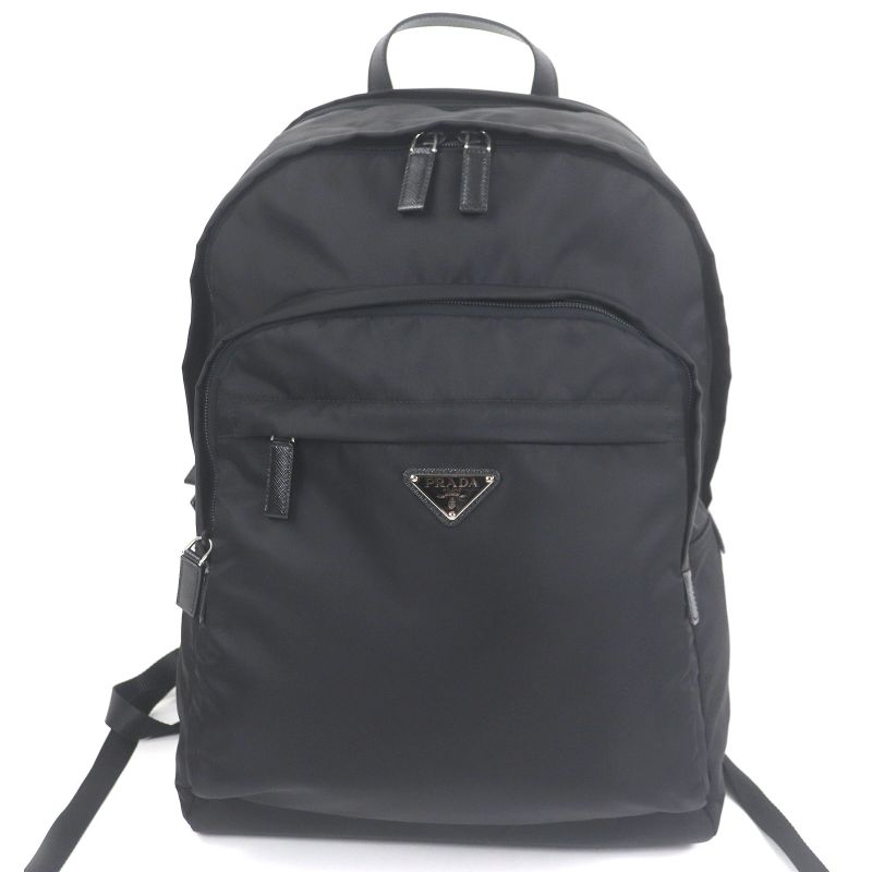 Prada 2vz048 Re-nylon Saffiano Leather Triangle Logo Triangle Plate Backpack
