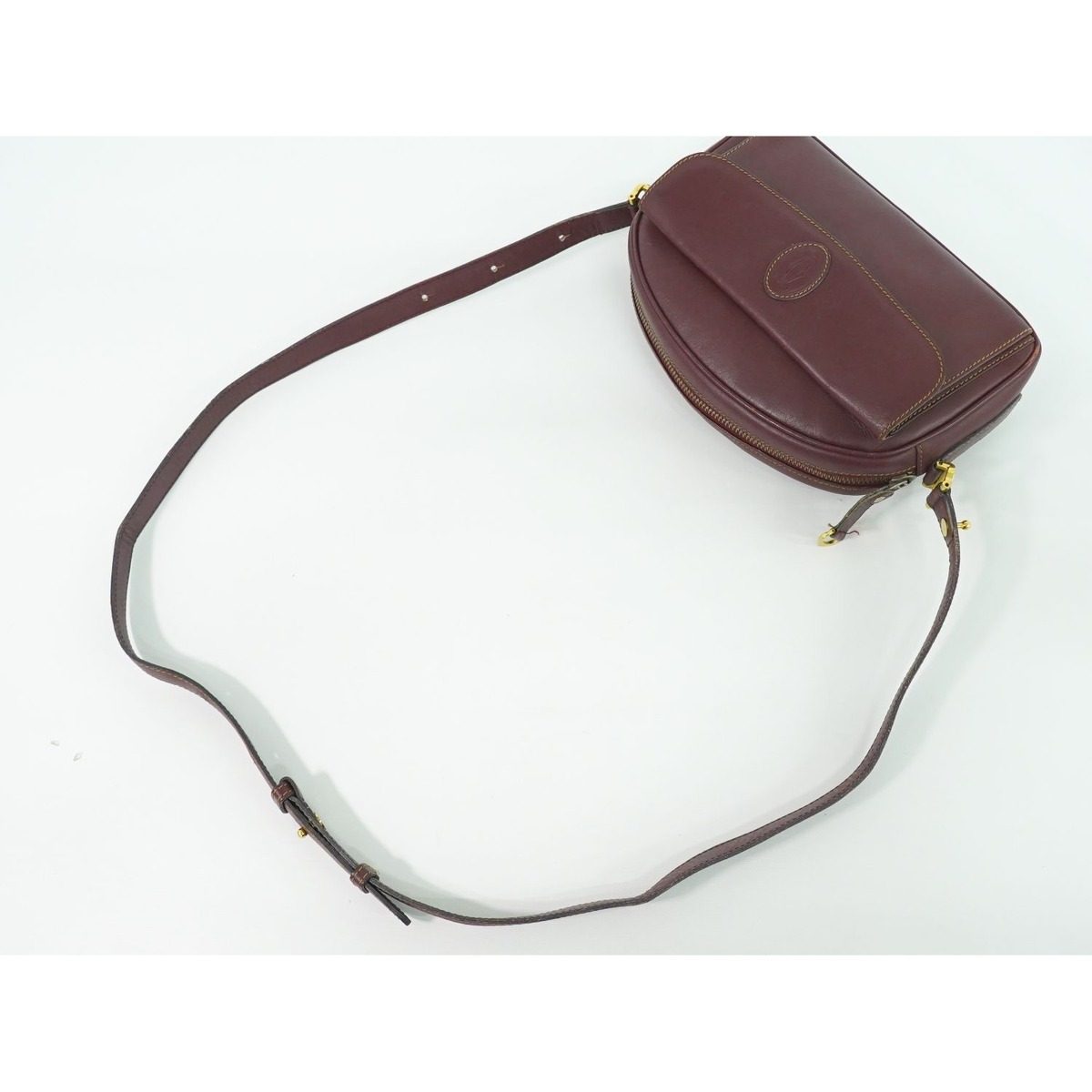 Cartier Must Line Shoulder Bag Pochette Leather Bordeaux — view 4