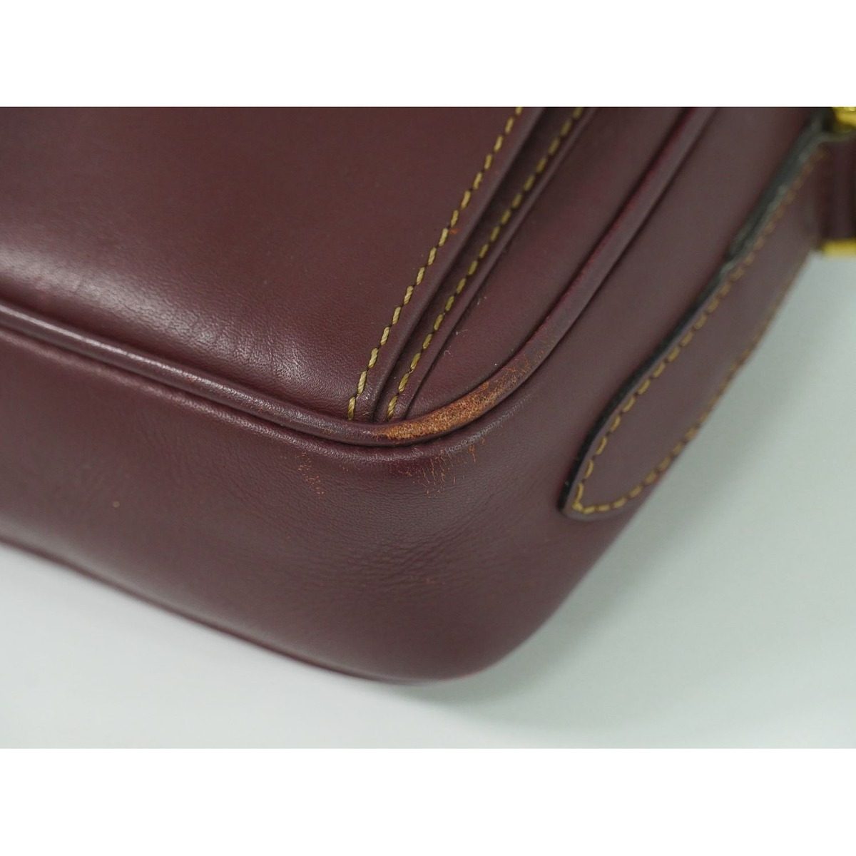 Cartier Must Line Shoulder Bag Pochette Leather Bordeaux — view 7