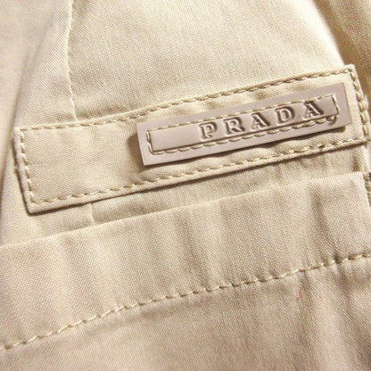 Prada Tuck Belted Wide Shorts Size 40 Beige Women's Used