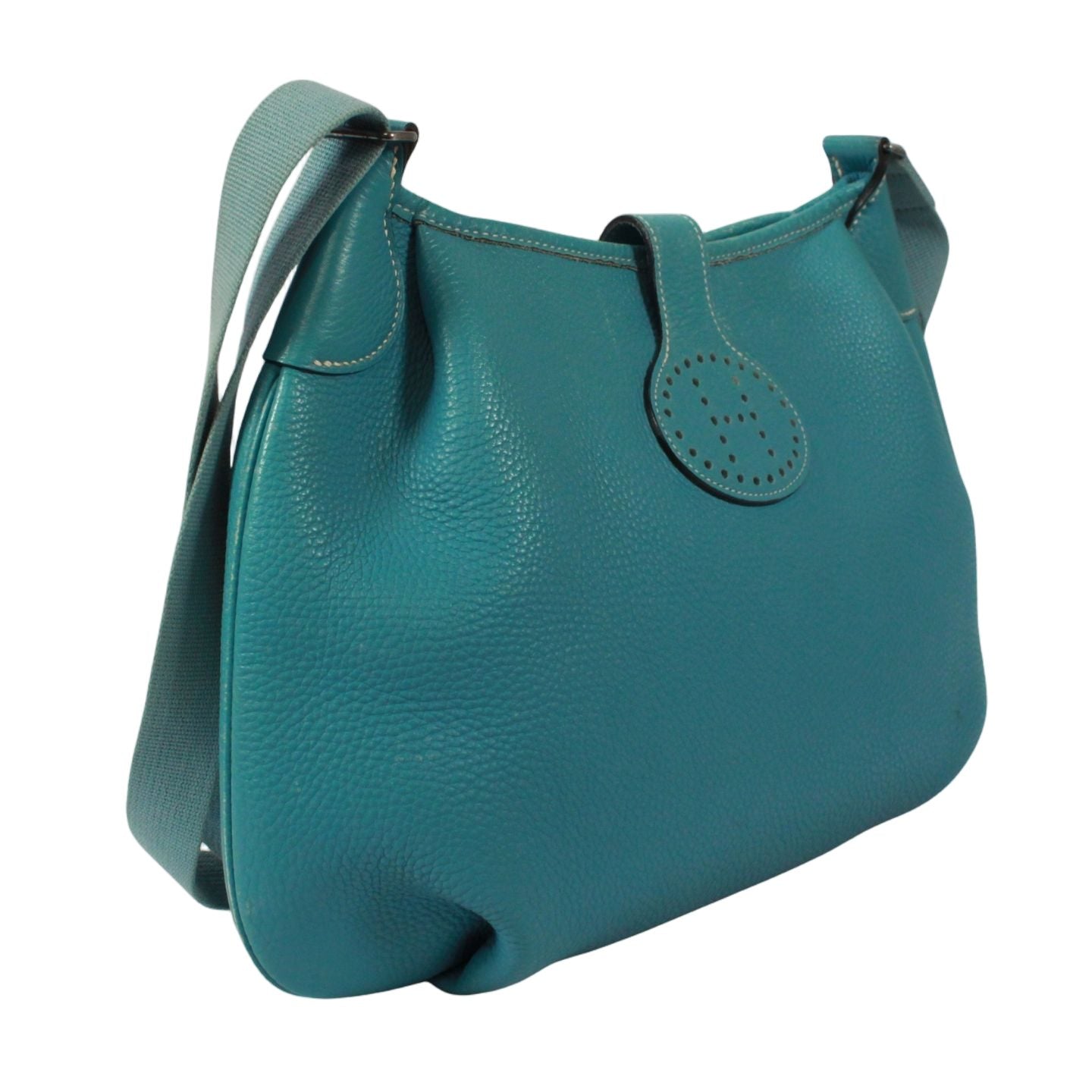 Hermes Rodeo de Taurillon Clemence Leather Blue Shoulder Bag Silver — view 2