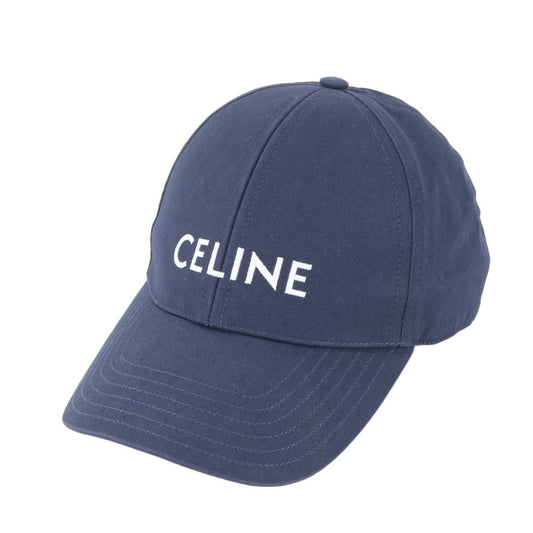 Celine Logo Embroidery Baseball Cap L Hat Navy